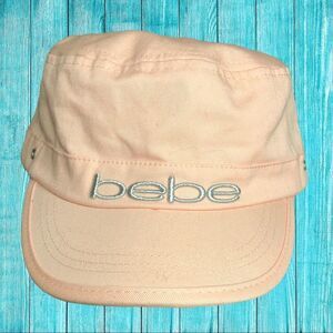 Bebe brand pink cap with silver logo on front